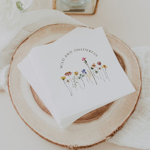 Colorful Wildflower Wild and Onederful Birthday Napkins