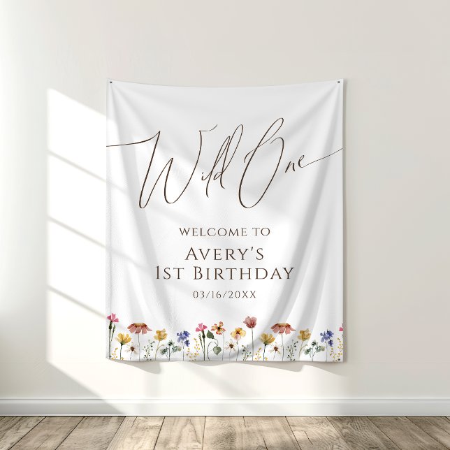 Colorful Wildflower Wild One Birthday Backdrop (Creator Uploaded)