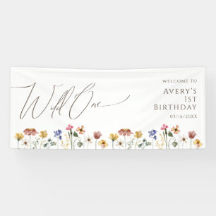 Colorful Wildflower Wild One Welcome Birthday Banner