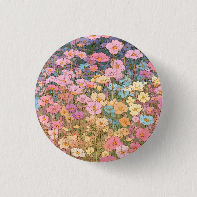 Colorful Wildflowers 1 Button (Front)