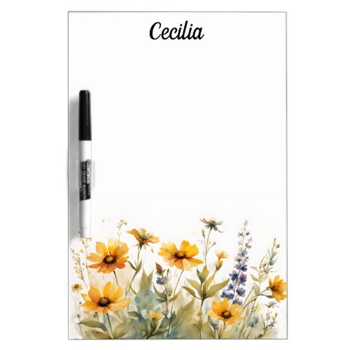 Colorful Wildflowers 8 Dry Erase Board