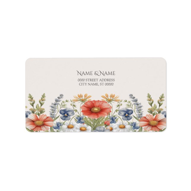 Colorful Wildflowers Address Label (Front)