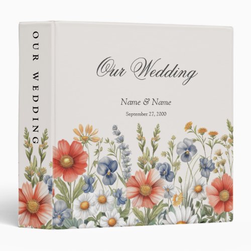 Colorful Wildflowers Album Binder