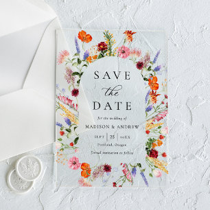 Colorful Wildflowers Arch Wedding Save the Date