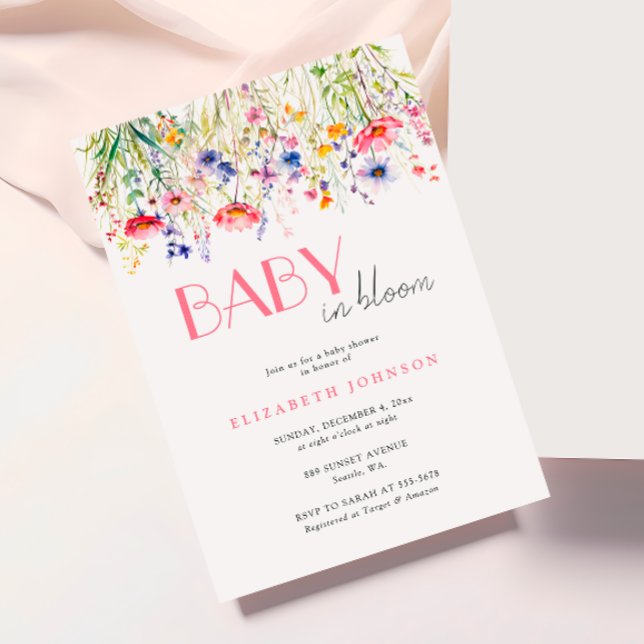 Colorful Wildflowers Baby In Bloom Baby Shower Invitation (Creator Uploaded)