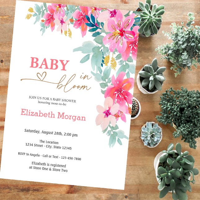 Colorful Wildflowers Baby in Bloom  Baby Shower Invitation (Creator Uploaded)