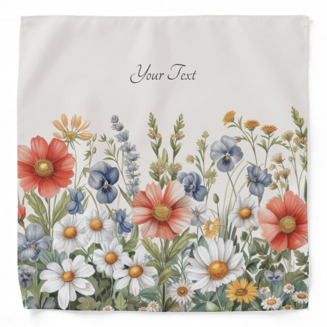 Colorful Wildflowers Bandana (Front)