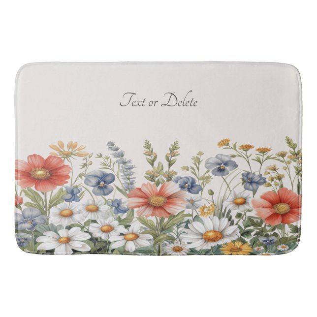 Colorful Wildflowers Bath Mat (Front)