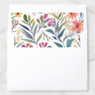 Colorful Wildflowers Beautiful Floral Watercolor Envelope Liner