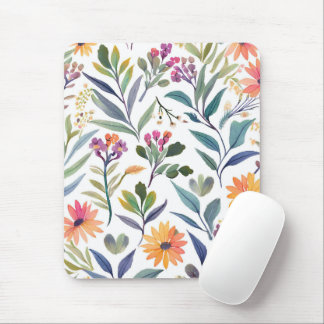 Colorful Wildflowers | Beautiful Floral Watercolor Mouse Pad