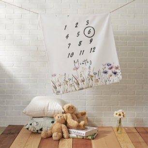 Colorful Wildflowers Boho Baby Blanket