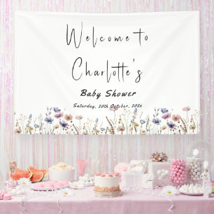 Colorful Wildflowers Boho Baby Shower Banner