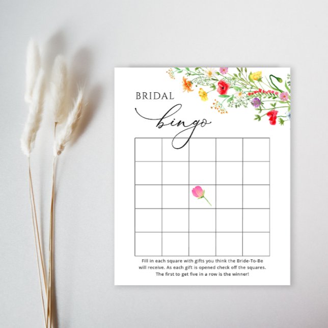 Colorful wildflowers bridal shower bingo game (Creator Uploaded)