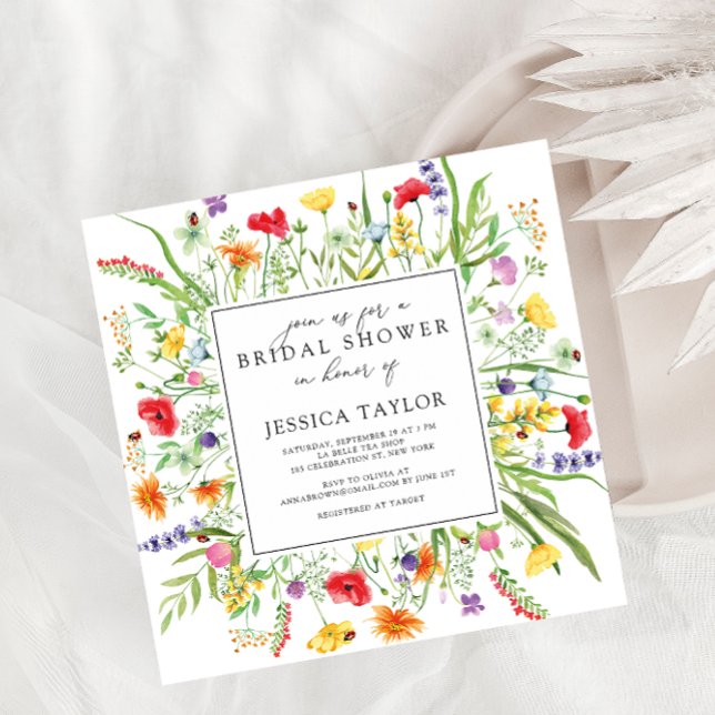 Colorful Wildflowers Bridal Shower Invitation (Creator Uploaded)