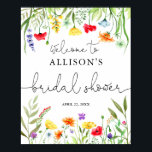 Colorful wildflowers bridal shower welcome sign<br><div class="desc">For more advanced customization of this design,  simply select the "Customize It" button above!</div>