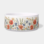 Colorful Wildflowers Ceramic Pet Bowl<br><div class="desc">Beautiful Colorful Wildflowers Ceramic Pet Bowl</div>