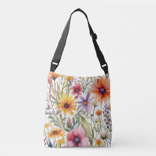 Colorful Wildflowers Crossbody Bag