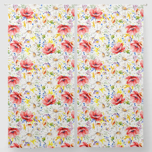 Colorful Wildflowers Daisies Poppies Botanical Blackout Curtains
