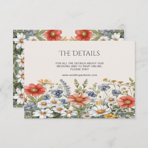 Colorful Wildflowers Detail Enclosure Card