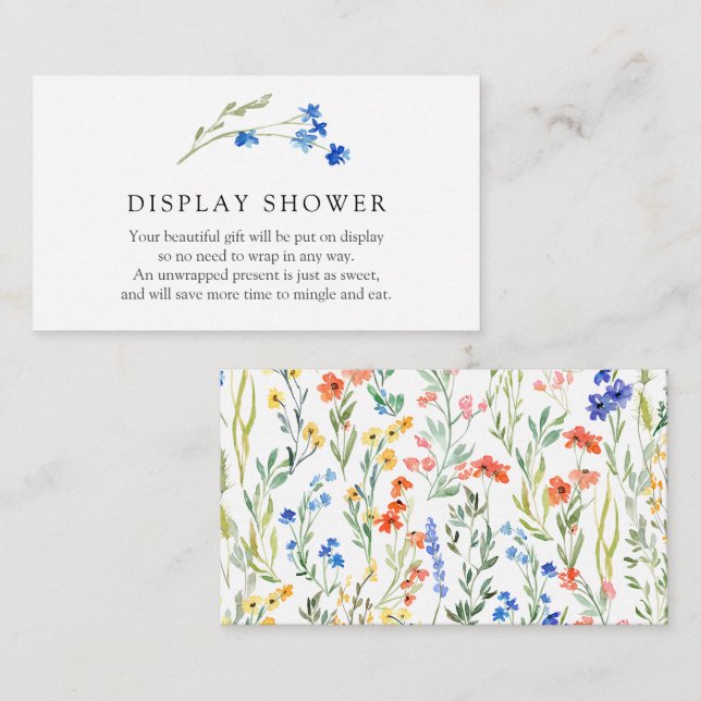 Colorful Wildflowers Display Shower Enclosure Card (Front/Back)