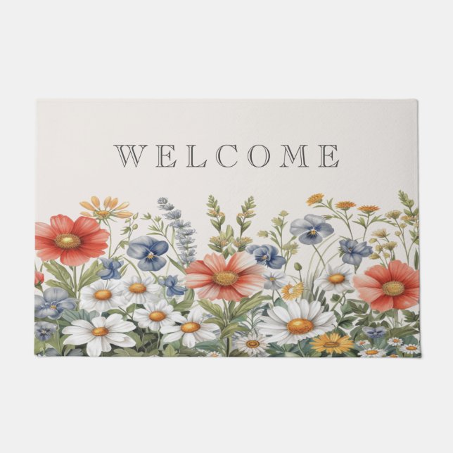 Colorful Wildflowers Doormat (Front)