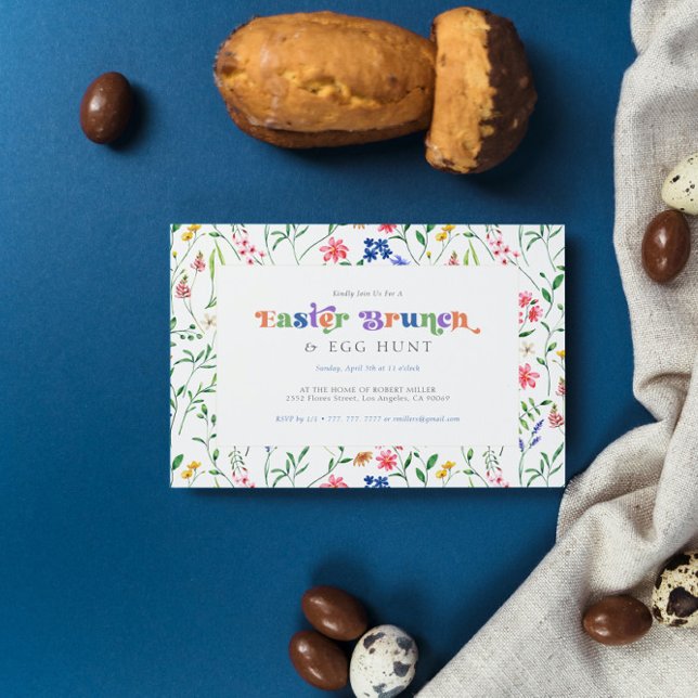Colorful Wildflowers Easter Brunch & Egg Hunt Invitation (Creator Uploaded)
