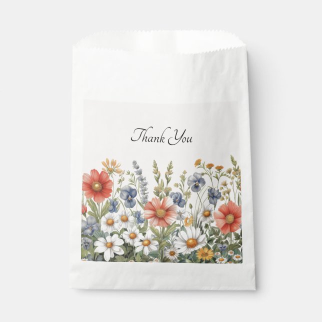 Colorful Wildflowers Favor Bag (Front)