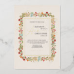 Colorful Wildflowers Floral Garden Wedding Gold Foil Invitation at Zazzle