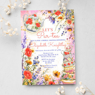 Colorful Wildflowers Floral Par Tea Bridal Shower Invitation