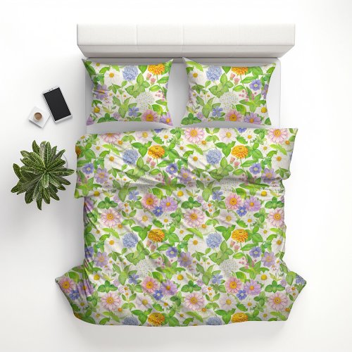 Colorful Wildflowers Floral Pattern 