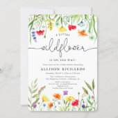 Colorful wildflowers gender neutral baby shower invitation (Front)
