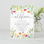Colorful wildflowers gender neutral baby shower invitation (Standing Front)