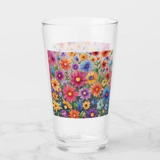 Colorful Wildflowers Glass