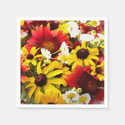 Colorful Wildflowers Impressionist Style Decoupage Napkins