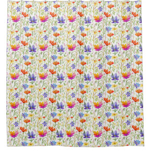 Colorful Wildflowers in a Field Shower Curtain
