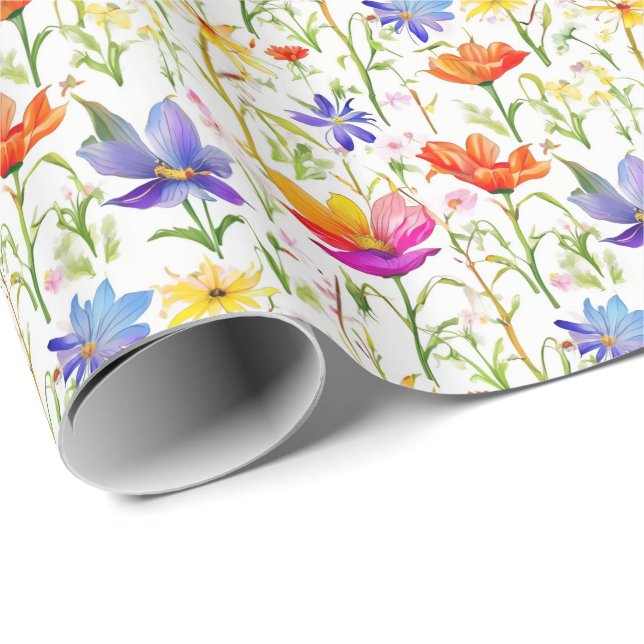 Colorful Wildflowers in a Field Wrapping Paper (Roll Corner)