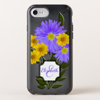 Colorful Wildflowers | Initial Letter Monogram Speck iPhone Case