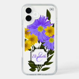 Colorful Wildflowers   Initial Letter Monogram iPhone 16 Plus Case