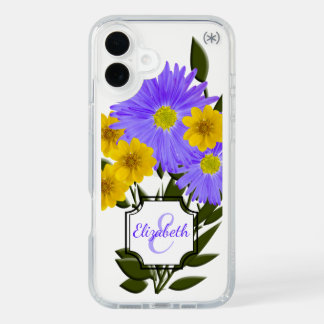 Colorful Wildflowers | Initial Letter Monogram iPhone 16 Plus Case