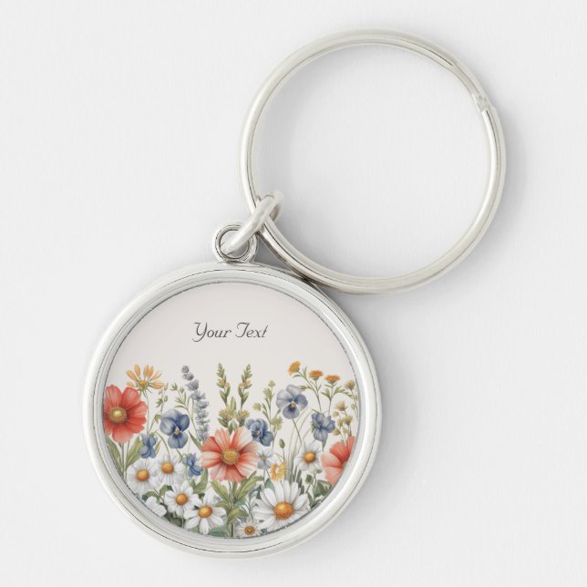 Colorful Wildflowers Keychain (Front)