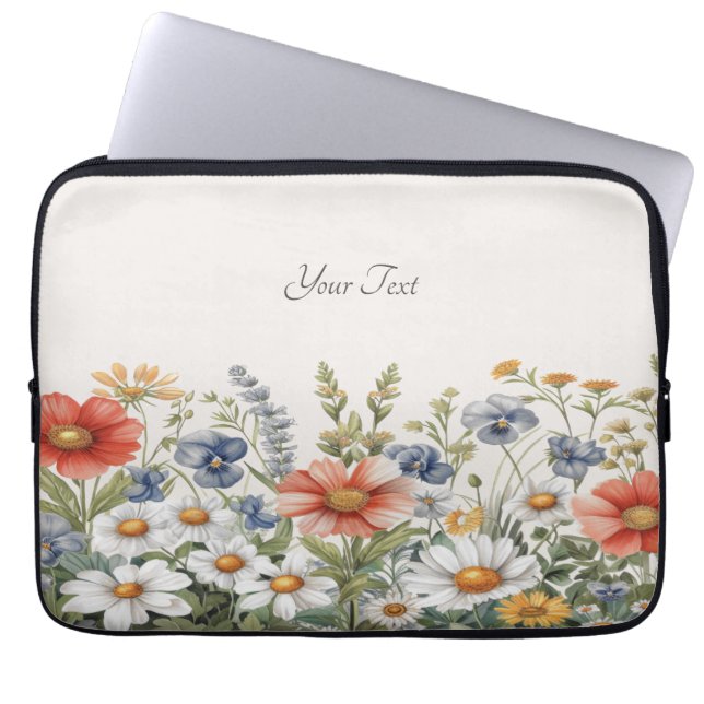 Colorful Wildflowers Laptop Sleeve (Front)