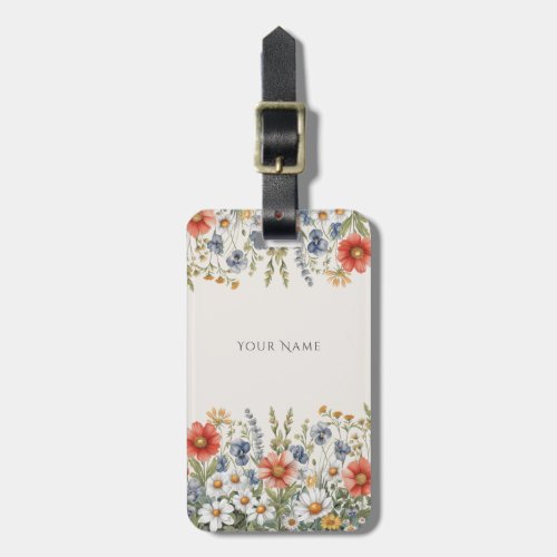 Colorful Wildflowers Luggage Tag