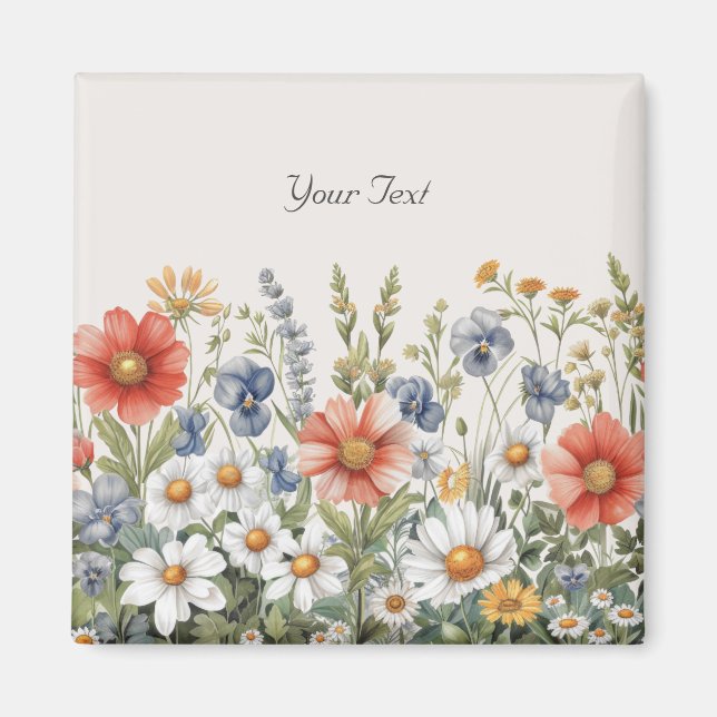 Colorful Wildflowers Magnet (Front)