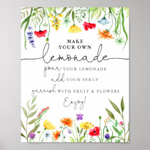 Colorful wildflowers Make your own lemonade sign