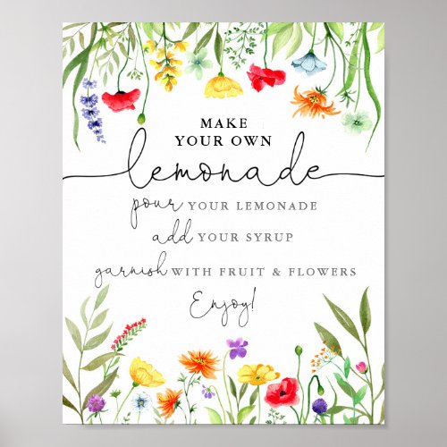 Colorful wildflowers Make your own lemonade sign