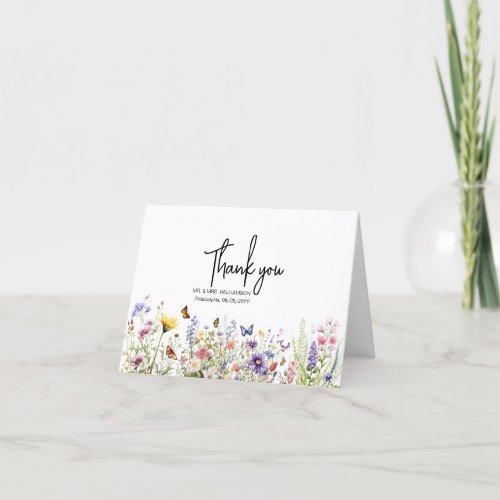 Colorful Wildflowers meadows Thank You Card