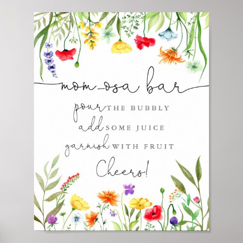 Colorful wildflowers Mom_osa mimosa bar sign