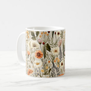 Colorful Wildflowers Pattern Coffee Mug