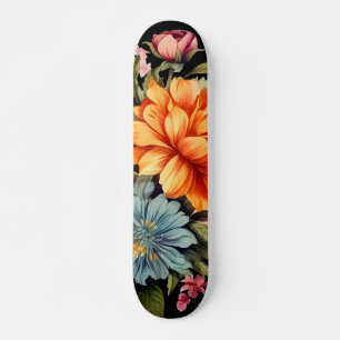 Colorful Wildflowers Pattern Skateboard