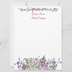 Colorful wildflowers personalized  card
